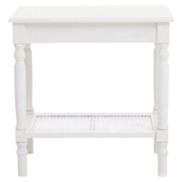 Orsina Ivory Side Table, Night Stand End Table With Bottom Shelf, Bedside Night Table For Home
