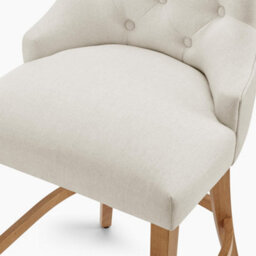 Furniturebox Uk 2X Belgravia Beige Fabric Bar Chairs Oak Effect Legs - thumbnail 7