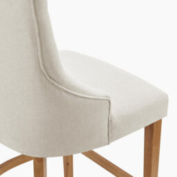 Furniturebox Uk 2X Belgravia Beige Fabric Bar Chairs Oak Effect Legs - thumbnail 8