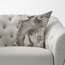 Warren Reed Designer Grey Brown Tropical Leaves Cushions 60Cm X 60Cm - thumbnail 2