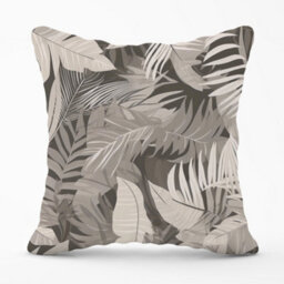 Warren Reed Designer Grey Brown Tropical Leaves Cushions 60Cm X 60Cm - thumbnail 1