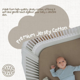 MHG Living Pack Of 2 Fitted Cot Sheets, 100% Cotton Jersey - Soft & Breathable - Ecru & Brown - Fits 140X70Cm Cots - thumbnail 6