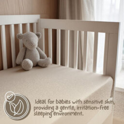 MHG Living Pack Of 2 Fitted Cot Sheets, 100% Cotton Jersey - Soft & Breathable - Ecru & Brown - Fits 140X70Cm Cots - thumbnail 7