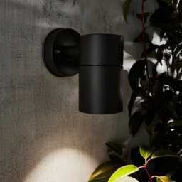 Zinc Odin Fixed Matt Black Mains-Powered Led Outdoor Down On/off Wall Light (Dia)6Cm - thumbnail 1