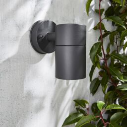 Zinc Odin Fixed Matt Black Mains-Powered Led Outdoor Down On/off Wall Light (Dia)6Cm - thumbnail 3