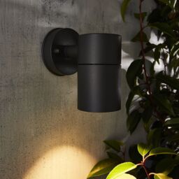 Zinc Odin Fixed Matt Black Mains-Powered Led Outdoor Down On/off Wall Light (Dia)6Cm - thumbnail 2
