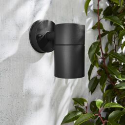 Zinc Odin Fixed Matt Black Mains-Powered Led Outdoor Down On/off Wall Light (Dia)6Cm - thumbnail 4
