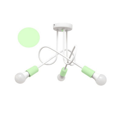 Luminosa Lighting Luminosa Oxford Multi Arm Semi Flush Ceiling Light White, Minth 50Cm