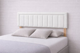 "Urban Textures - Arlo Luxury 20"" High  Fabric Upholstered Headboard - White" - thumbnail 1