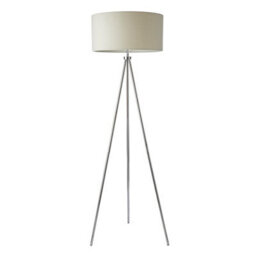 Luminosa Lighting Luminosa Tri 1 Light Floor Lamp Chrome, Ivory Linen Effect, E27 - thumbnail 2