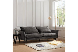 Home Detail Waterloo 3 Seater Velvet Sofa, Steel Grey Velvet - thumbnail 1