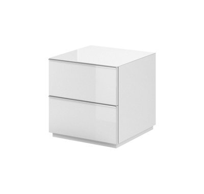 Arte Elegant White Helio 38 Tv Cabinet, Space-Saving Storage With Drawer & Open Shelf, Cable Management, H500mm W500mm D480mm - image 1