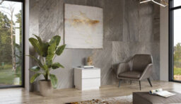 Arte Elegant White Helio 38 Tv Cabinet, Space-Saving Storage With Drawer & Open Shelf, Cable Management, H500mm W500mm D480mm - thumbnail 2