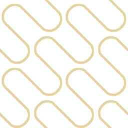 Muriva Metallic Gold White Linear Curve Wavey Lines Minimalist Feature Wallpaper - thumbnail 4