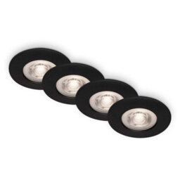 Briloner Mains-Powered Led Black Warm White Light Recessed Downlights Pack Of 4