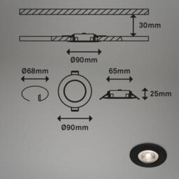Briloner Mains-Powered Led Black Warm White Light Recessed Downlights Pack Of 4 - thumbnail 8