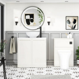 Royal Bathrooms Royal Bathroom Elmore 800mm Classic White Freestanding Bathroom Vanity Unit 2 Door Plain White Worktop With Breeze Basin - thumbnail 5