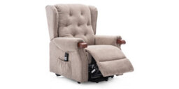 More4Homes Harrogate Dual Motor Electric Rise Recliner Fabric Armchair Lift Riser Chair (Beige) - thumbnail 2