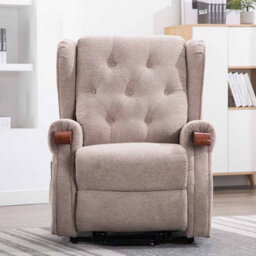 More4Homes Harrogate Dual Motor Electric Rise Recliner Fabric Armchair Lift Riser Chair (Beige) - thumbnail 7