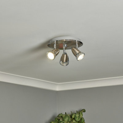 Litecraft Gemini Satin Nickel Adjustable Ceiling Spotlight Plate - image 1