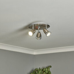 Litecraft Gemini Satin Nickel Adjustable Ceiling Spotlight Plate - thumbnail 1