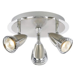 Litecraft Gemini Satin Nickel Adjustable Ceiling Spotlight Plate - thumbnail 2