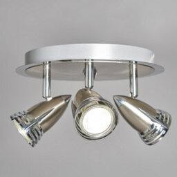 Litecraft Gemini Satin Nickel Adjustable Ceiling Spotlight Plate - thumbnail 3