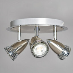 Litecraft Gemini Satin Nickel Adjustable Ceiling Spotlight Plate - thumbnail 4