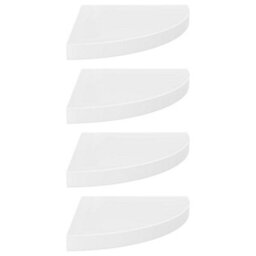 Vidaxl Floating Corner Shelves 4 Pcs High Gloss White 35X35X3.8 Cm Mdf - thumbnail 2