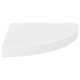 Vidaxl Floating Corner Shelves 4 Pcs High Gloss White 35X35X3.8 Cm Mdf - thumbnail 3
