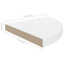 Vidaxl Floating Corner Shelves 4 Pcs High Gloss White 35X35X3.8 Cm Mdf - thumbnail 8