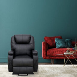 Dream Plus Large Electric Single Motor Rise & Recline Chair - Black Pu Leather - thumbnail 6