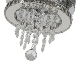Thehotsale Chorme Finish Round Crystal Ceiling Light Cool White Light With Droplets 18W 25Cm Dia - thumbnail 6
