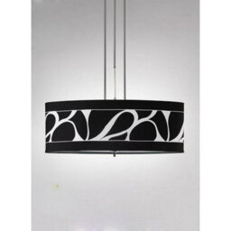 Luminosa Lighting Luminosa Manhattan Linear Pendant 2 Light L1, Sgu10, Polished Chrome, Frosted Glass With Black Patterned Shade - thumbnail 2