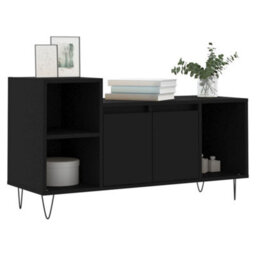 Berkfield Stylish Tv Cabinet Black 100X35X55 Cm Engineered Wood - thumbnail 3
