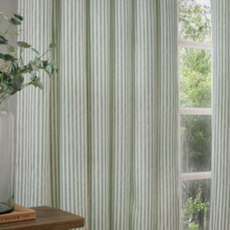Yard Hebden Striped Cotton Pencil Pleat Curtains, Eucalyptus, (W) 168 X (D) 183Cm - thumbnail 3