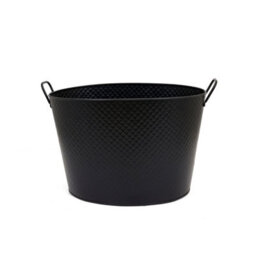 Charles Bentley Willow Large Fireside Log Bucket Iron Oval Opening Black Matte Finish - thumbnail 6