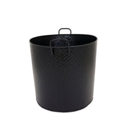 Charles Bentley Willow Large Fireside Log Bucket Iron Oval Opening Black Matte Finish - thumbnail 8