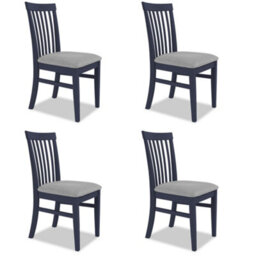 Statement Furniture Florence Highback Upholstered Chairs Set Of 4 - Navy Blue - thumbnail 1