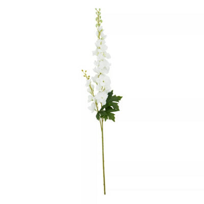 Orsina Delphinium Spike - 90Cm White, Elegant Faux Stem With Layered White Blossoms And Tall Green Stalk - image 1