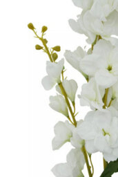 Orsina Delphinium Spike - 90Cm White, Elegant Faux Stem With Layered White Blossoms And Tall Green Stalk - thumbnail 9