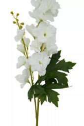 Orsina Delphinium Spike - 90Cm White, Elegant Faux Stem With Layered White Blossoms And Tall Green Stalk - thumbnail 7