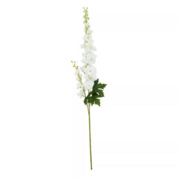 Orsina Delphinium Spike - 90Cm White, Elegant Faux Stem With Layered White Blossoms And Tall Green Stalk - thumbnail 1