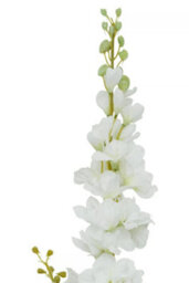 Orsina Delphinium Spike - 90Cm White, Elegant Faux Stem With Layered White Blossoms And Tall Green Stalk - thumbnail 6