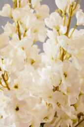 Orsina Delphinium Spike - 90Cm White, Elegant Faux Stem With Layered White Blossoms And Tall Green Stalk - thumbnail 5