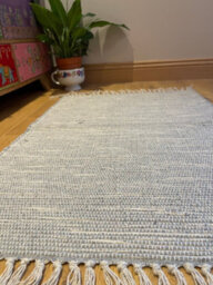 Second Nature Online Hush Hand Loomed Soft Cotton Rug In Muted Colours / 90 X 150 Cm / Pale Grey - thumbnail 1