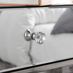 Furniturebox Celeste Single Drawer Mirrored Bedside Table With Silver Chrome Cross Legs - thumbnail 5
