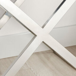 Furniturebox Celeste Single Drawer Mirrored Bedside Table With Silver Chrome Cross Legs - thumbnail 7