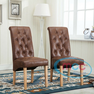 Mcc Direct Deluxe High Back Fabric Dining Chairs Brown - image 1