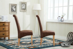 Mcc Direct Deluxe High Back Fabric Dining Chairs Brown - thumbnail 2